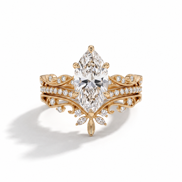 2.50 CTW Marquise Diamond Engagement Ring - 14K Gold