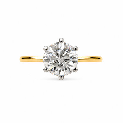 2.01 CTW E VVS1 Round Diamond Solitaire Ring in Platinum - 6 Prong Setting