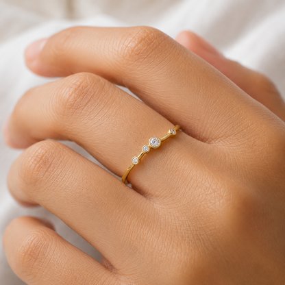 14K Gold Lab-Grown Diamond Ring 0.0725 CTW | Round Diamond Band