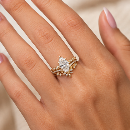 2.50 CTW Marquise Diamond Engagement Ring - 14K Gold