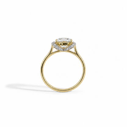 2.155 CT Round E VVS2 Diamond Halo Engagement Ring - 14K