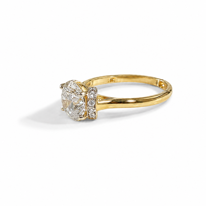 2.155 CT Round E VVS2 Diamond Halo Engagement Ring - 14K