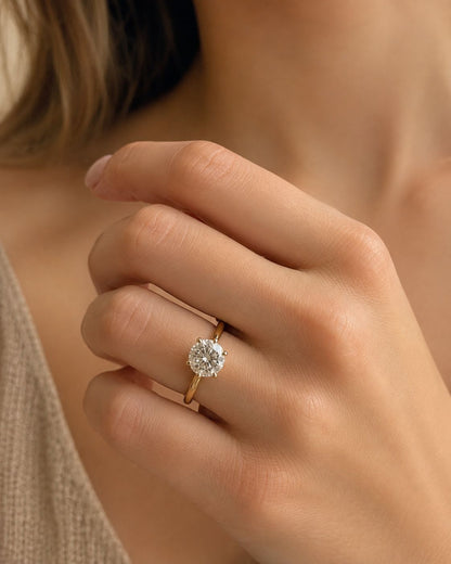 2.01 CTW E VVS1 Round Diamond Solitaire Ring in Platinum - 6 Prong Setting